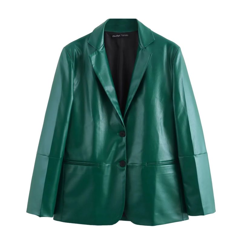 BLAZER VERDE EFECTO PIEL