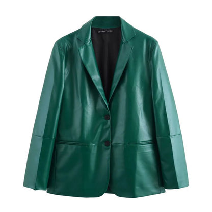 BLAZER VERDE EFECTO PIEL