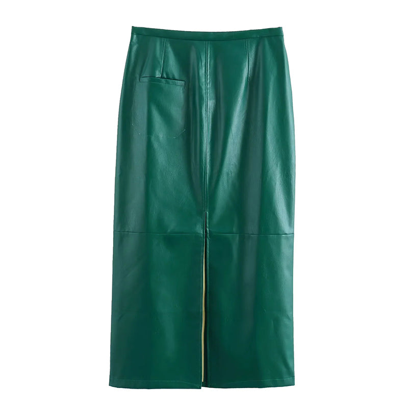 CONJUNTO VERDE EFECTO PIEL