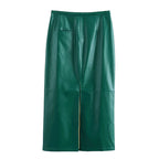 CONJUNTO VERDE EFECTO PIEL