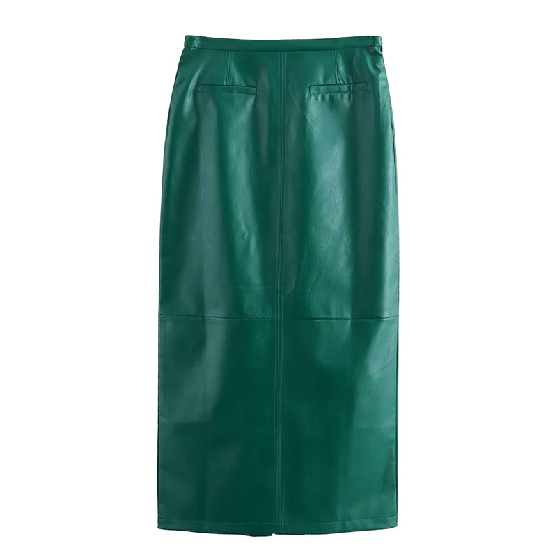 CONJUNTO VERDE EFECTO PIEL
