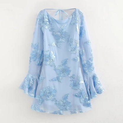GREECE DRESS BORDADO BABY BLUE