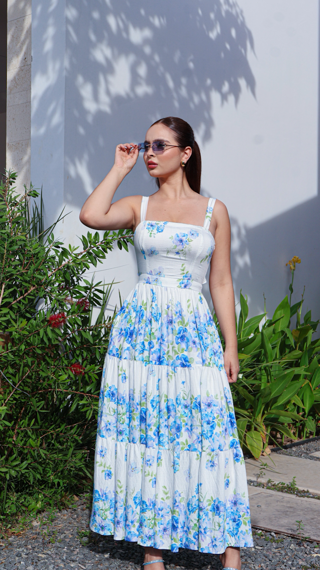 VESTIDO FLORAL CIELO