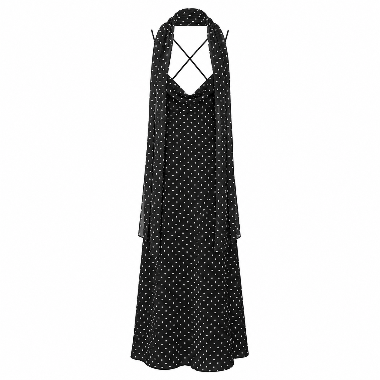 VESTIDO MAXI AMARA POLKA DOT