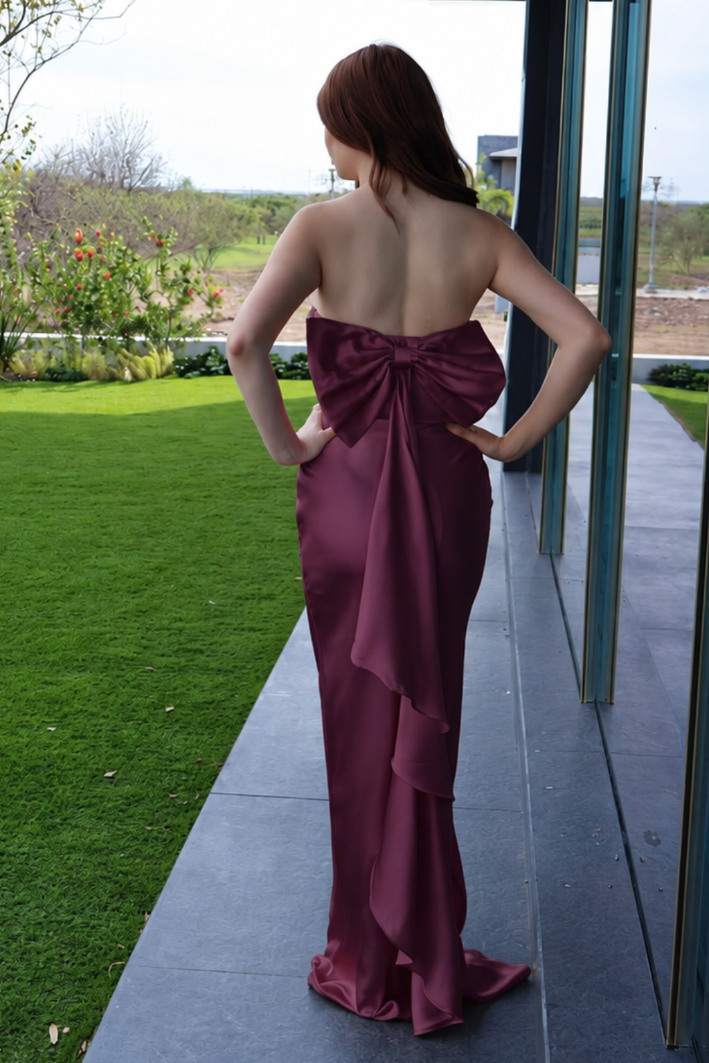 VESTIDO MAXI ARIELLE PLUM