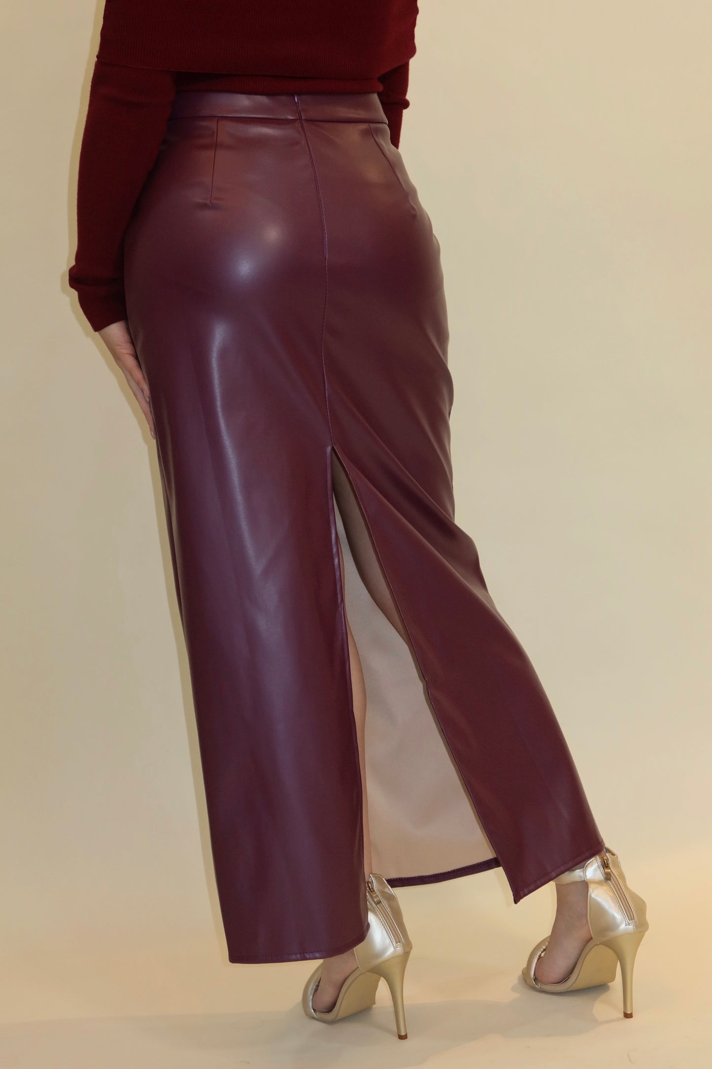 FALDA LARGA VINIPIEL TINTA