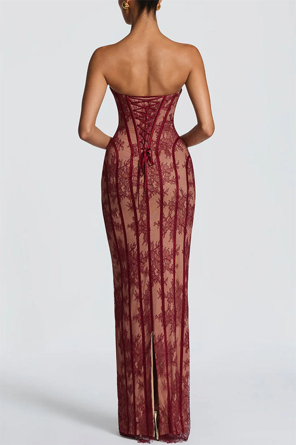 VESTIDO EVANGELINE WINE RED