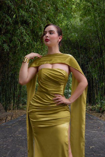 VESTIDO FAYE LIGHT OLIVE MAXI