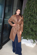 GABARDINA VINIPIEL CAFÉ CON CINTO