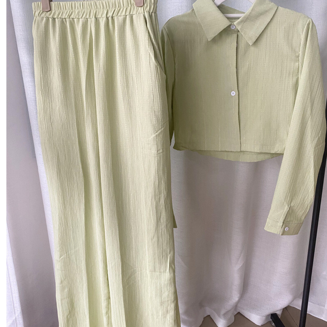 SET BLUSA CORTA+ PANTALÓN