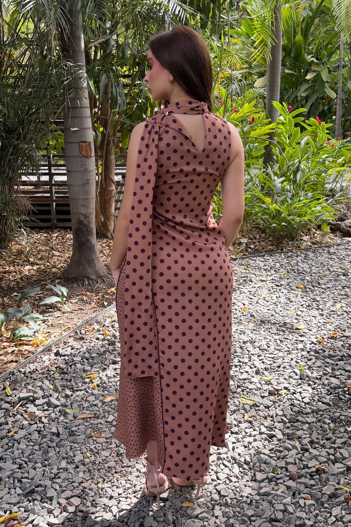 VESTIDO KENDALL POLKA DOT CAFÉ