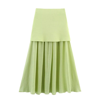 SET CHARLOTTE  VERDE CHALECO + FALDA