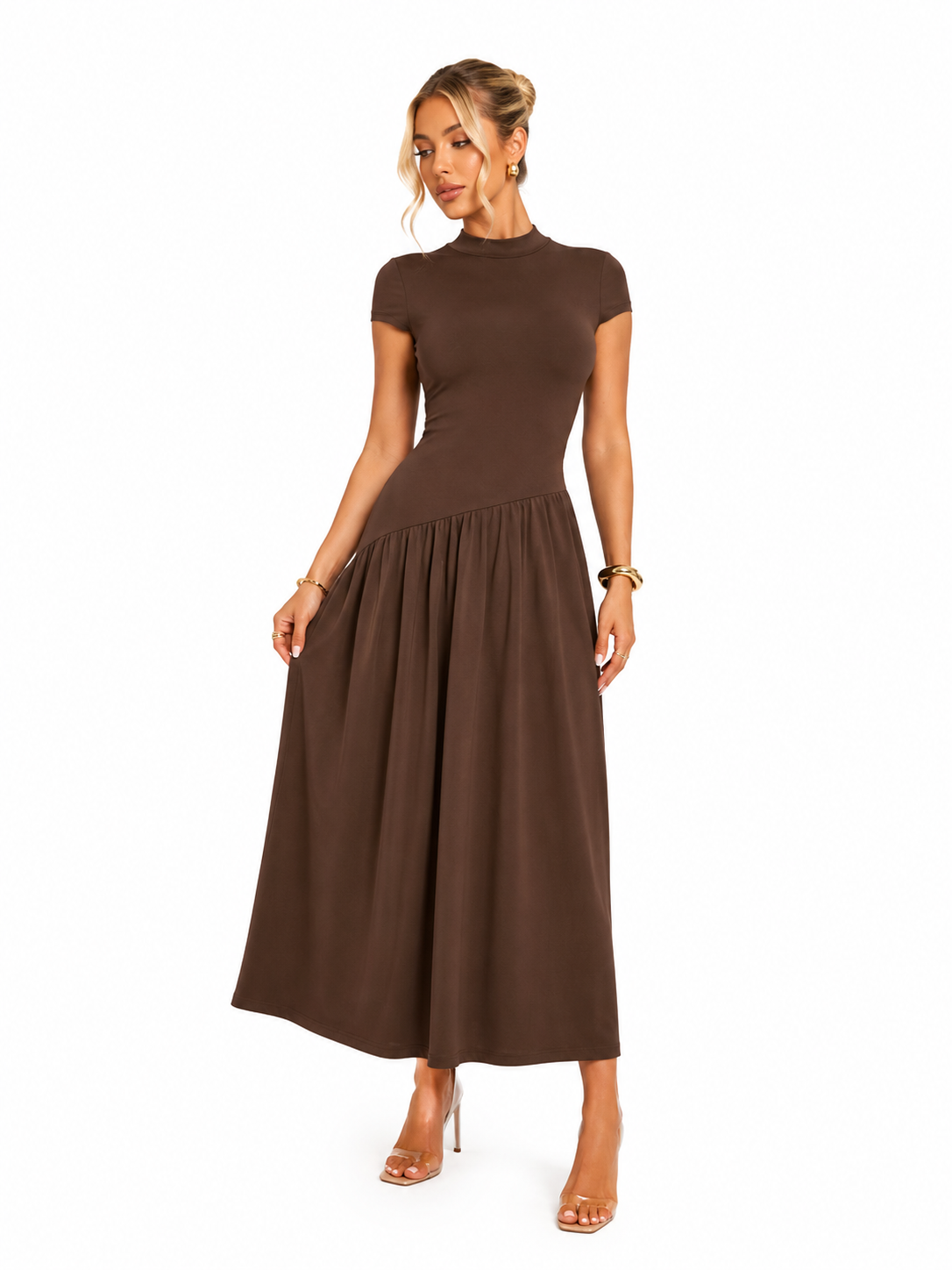 VESTIDO LEXI CAFÉ MIDI