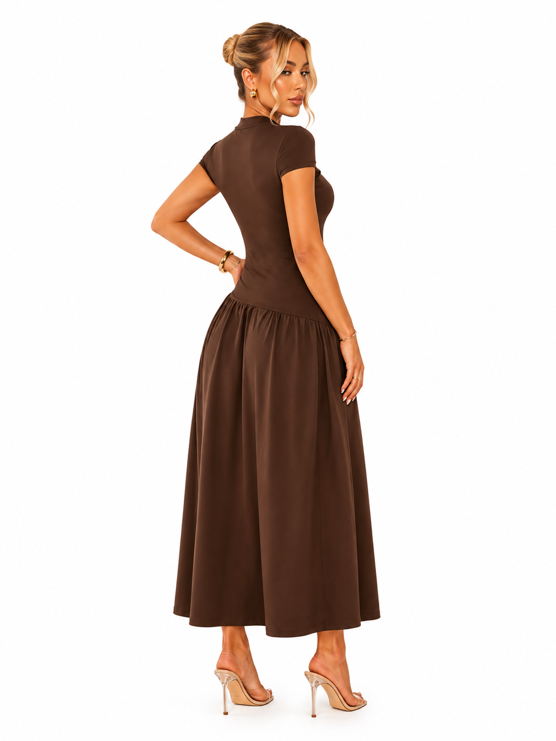 VESTIDO LEXI CAFÉ MIDI