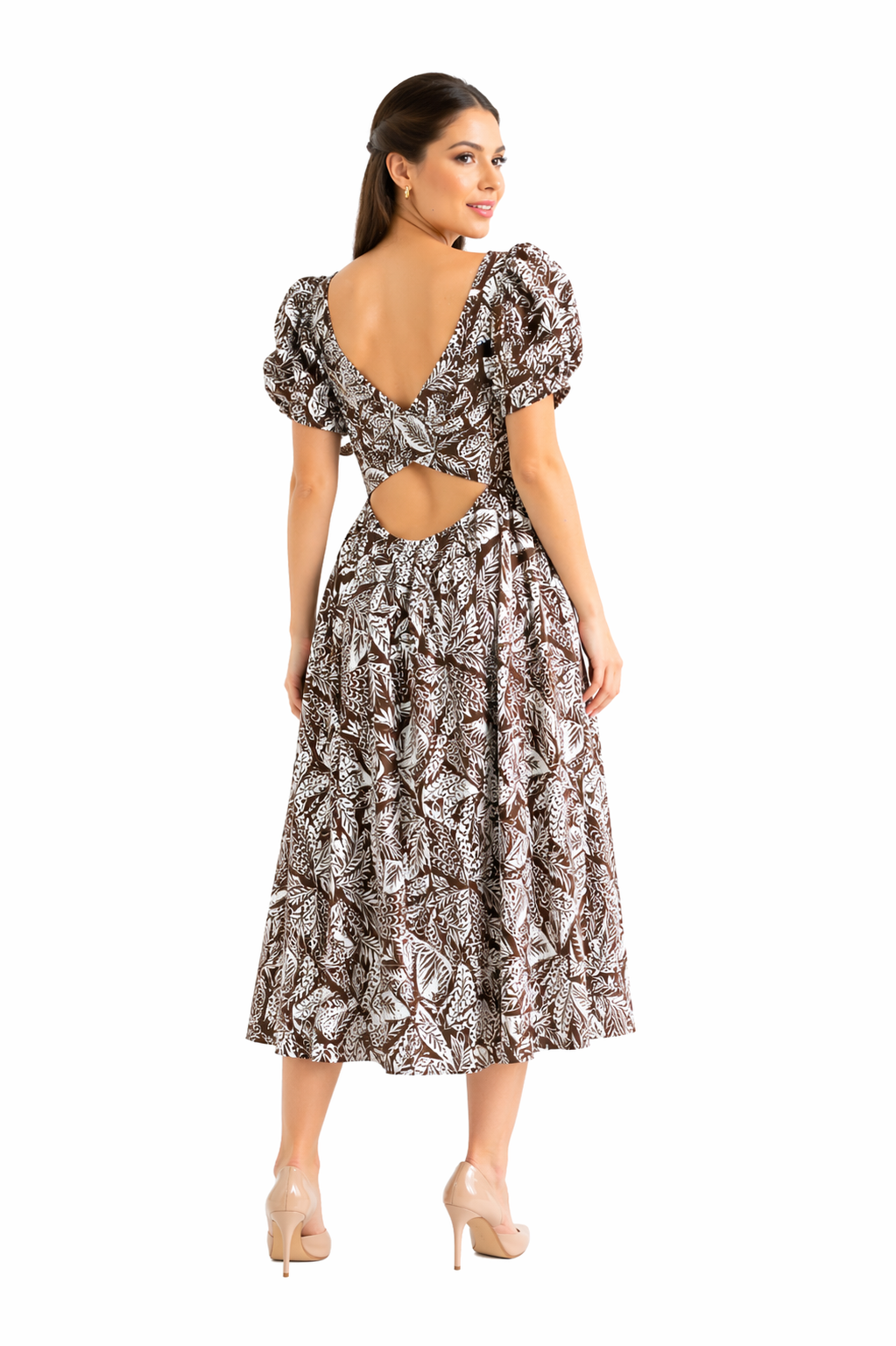 VESTIDO AZALEA ESTAMPADO CAFÉ