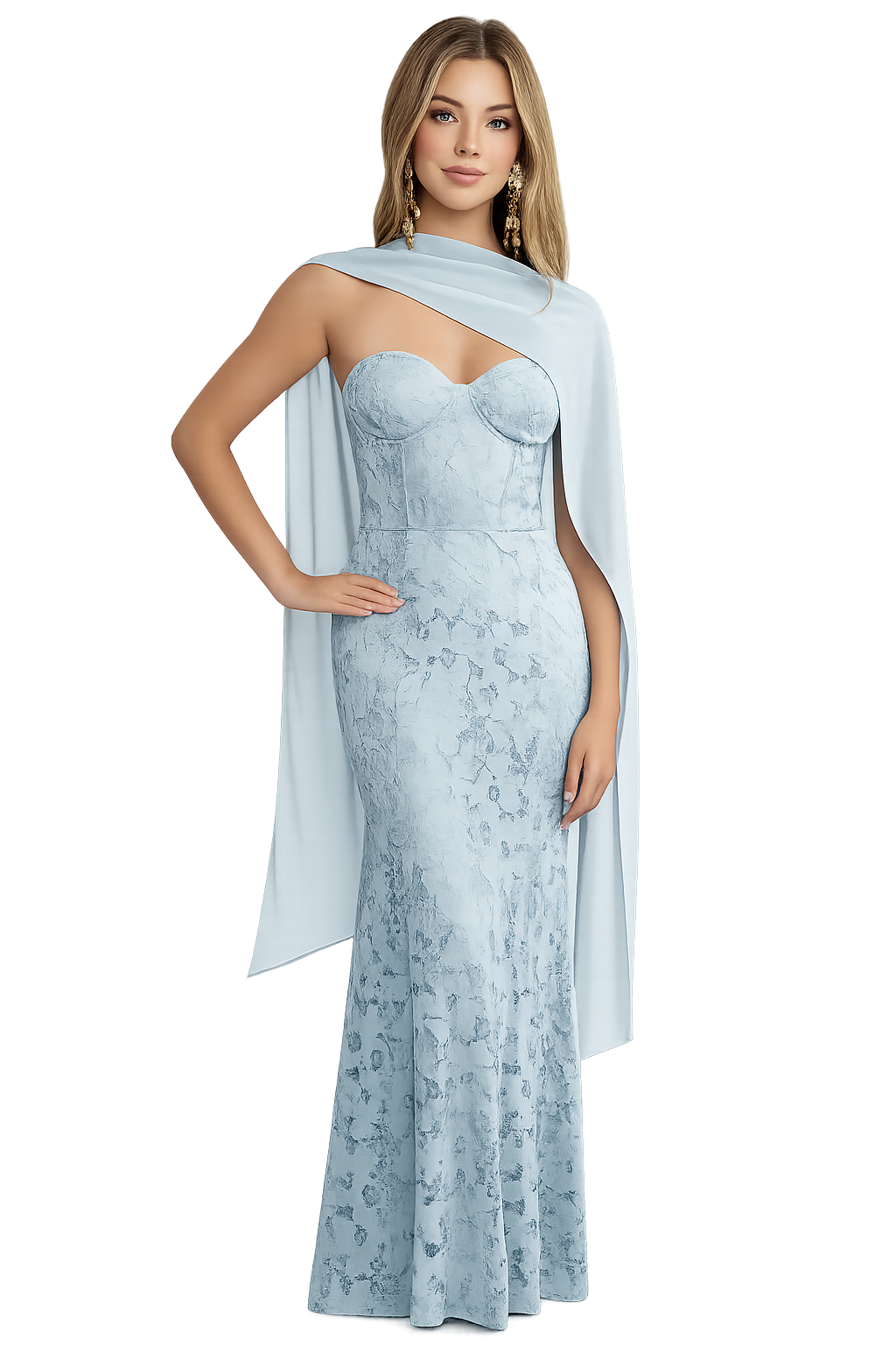VESTIDO GARDENIA BLUE MAXI