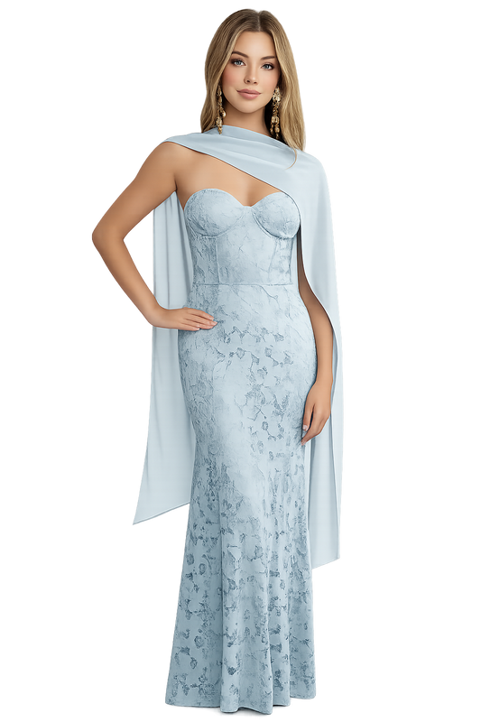 VESTIDO GARDENIA BLUE MAXI