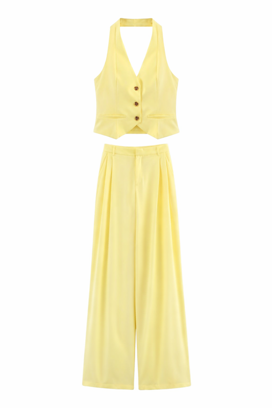CONJUNTO IVY YELLOW CHALECO + PANTALÓN