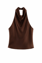 BLUSA LYN HALTER SATIN