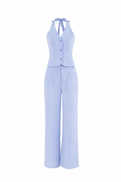 CONJUNTO NOELLE BABY BLUE CHALECO + PANTALÓN