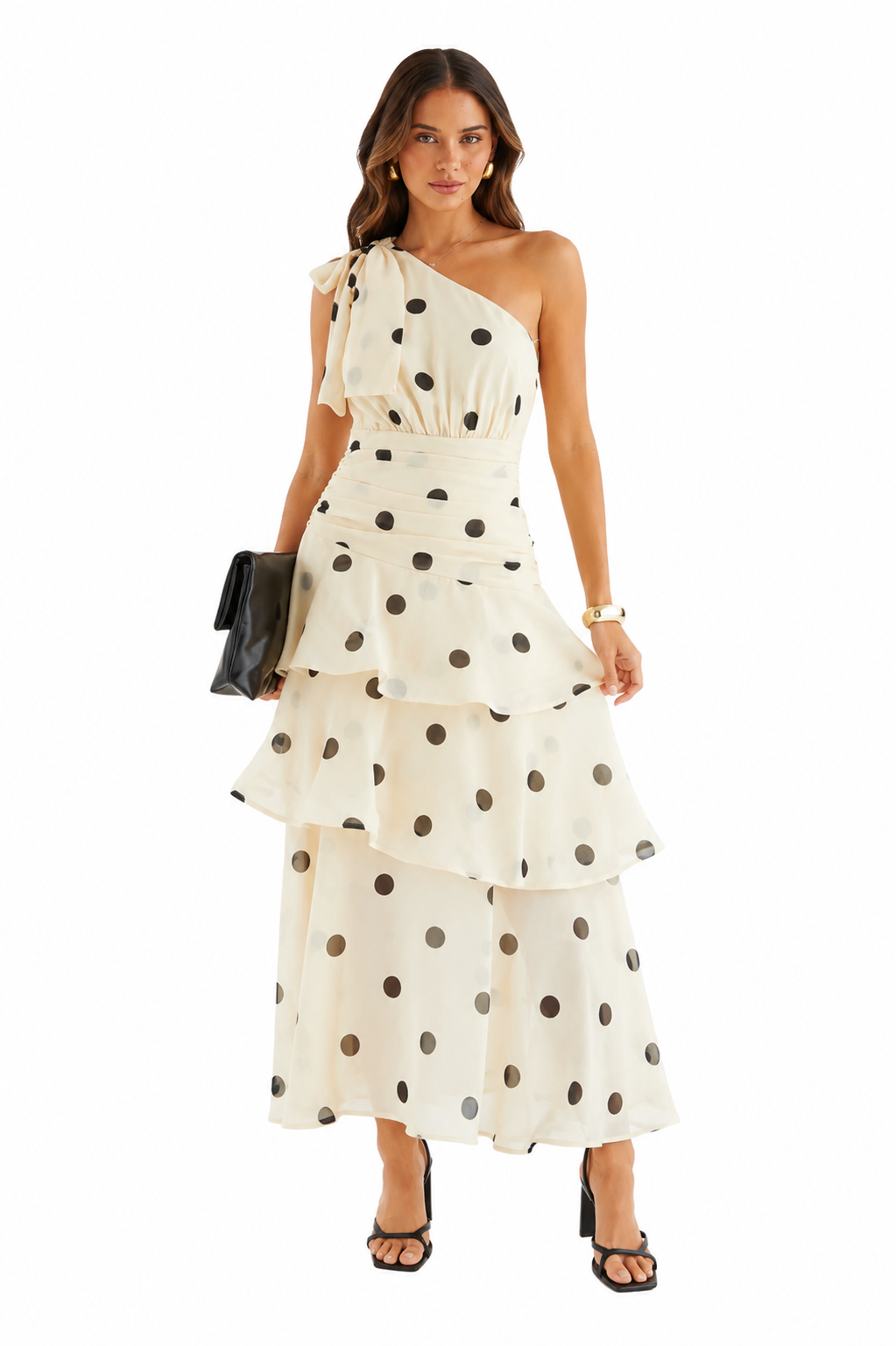 VESTIDO AVELISSE POLKA DOT APRICOT