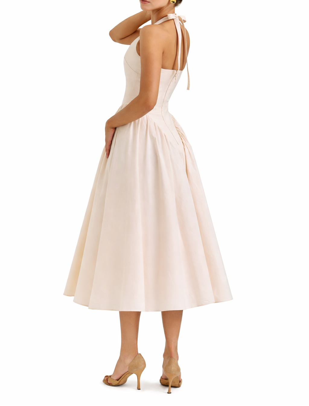 VESTIDO MIDI VICTORIA CAMEL ALGODÓN