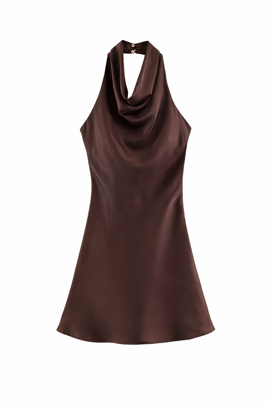 VESTIDO MINI DOMINICA CAFÉ