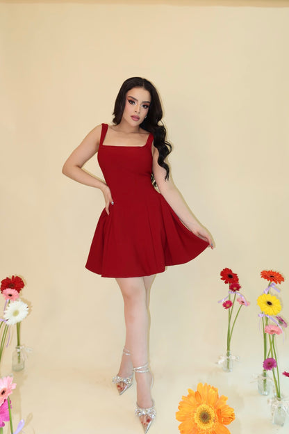 VESTIDO JENNY WINE RED