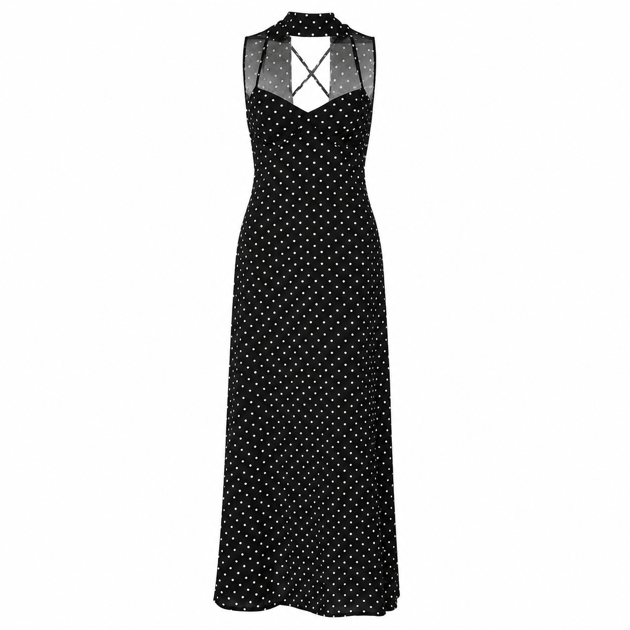 VESTIDO MAXI AMARA POLKA DOT