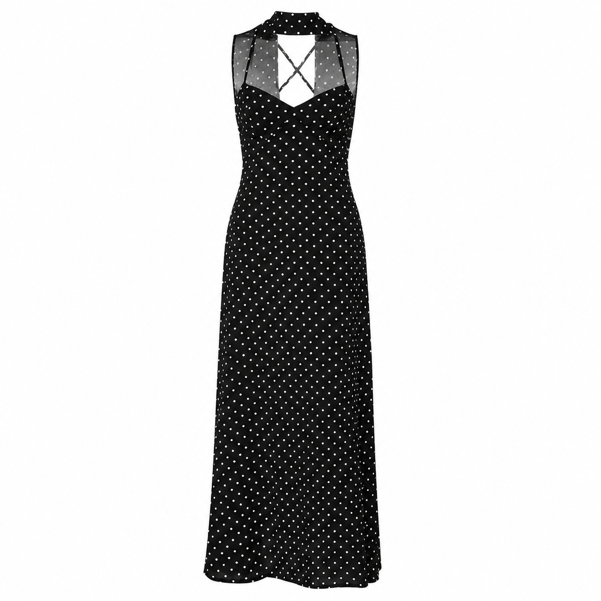 VESTIDO MAXI AMARA POLKA DOT