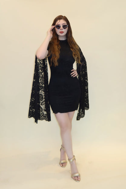 VESTIDO ELEONOR ENCAJE NEGRO