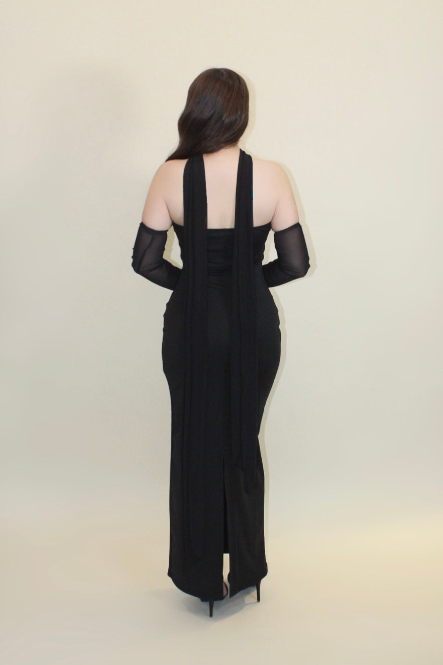 VESTIDO PERLA NEGRO