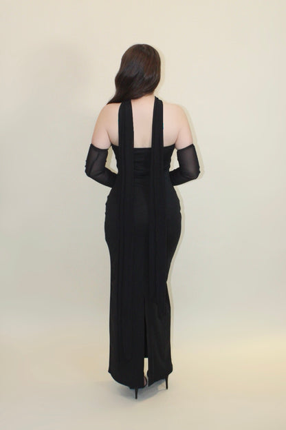 VESTIDO PERLA NEGRO