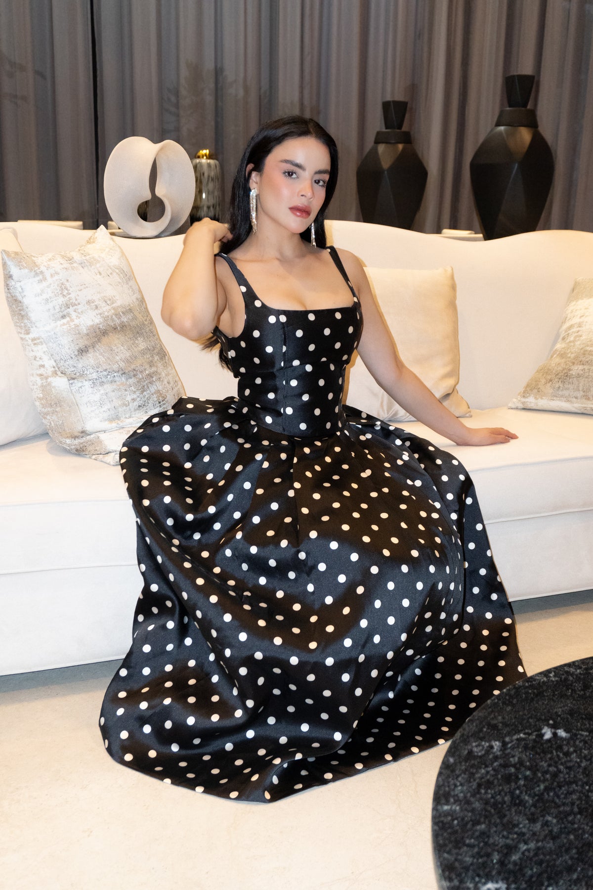 VESTIDO IVANA MAXI POLKA DOT