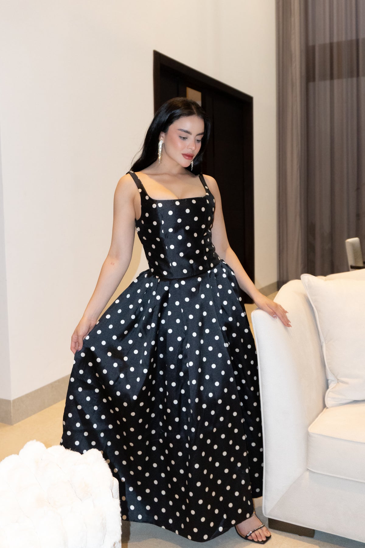 VESTIDO IVANA MAXI POLKA DOT