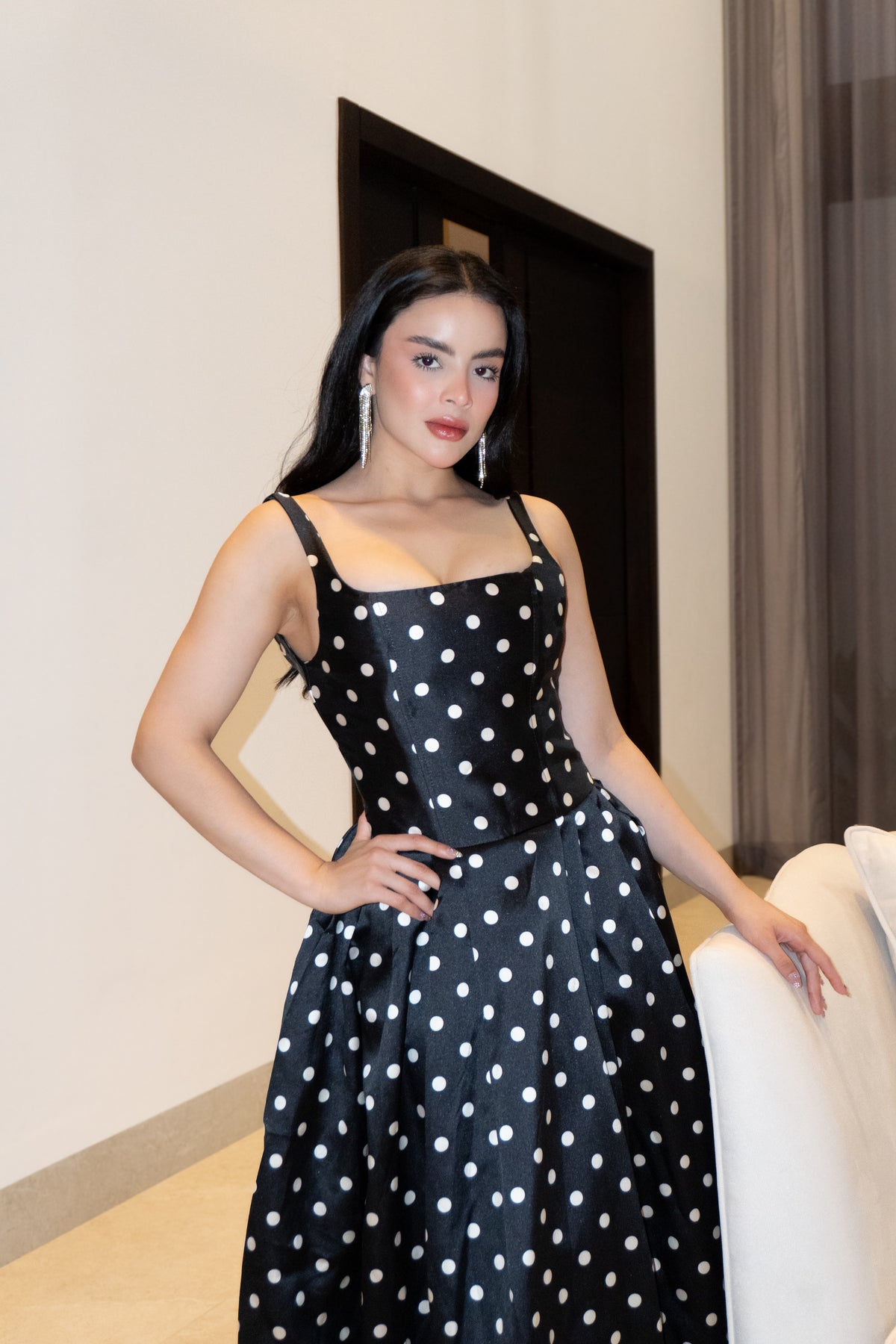 VESTIDO IVANA MAXI POLKA DOT