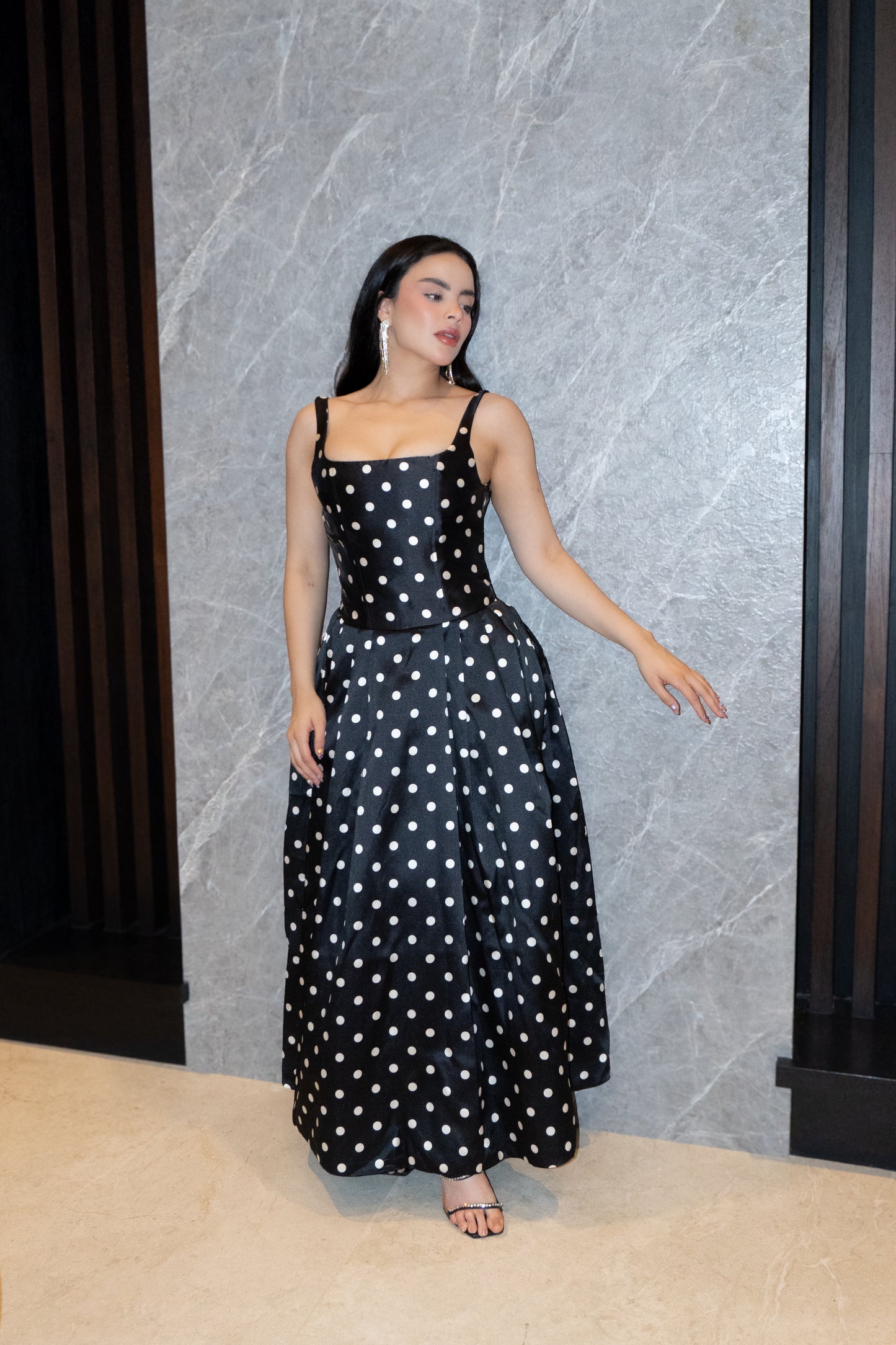 VESTIDO IVANA MAXI POLKA DOT