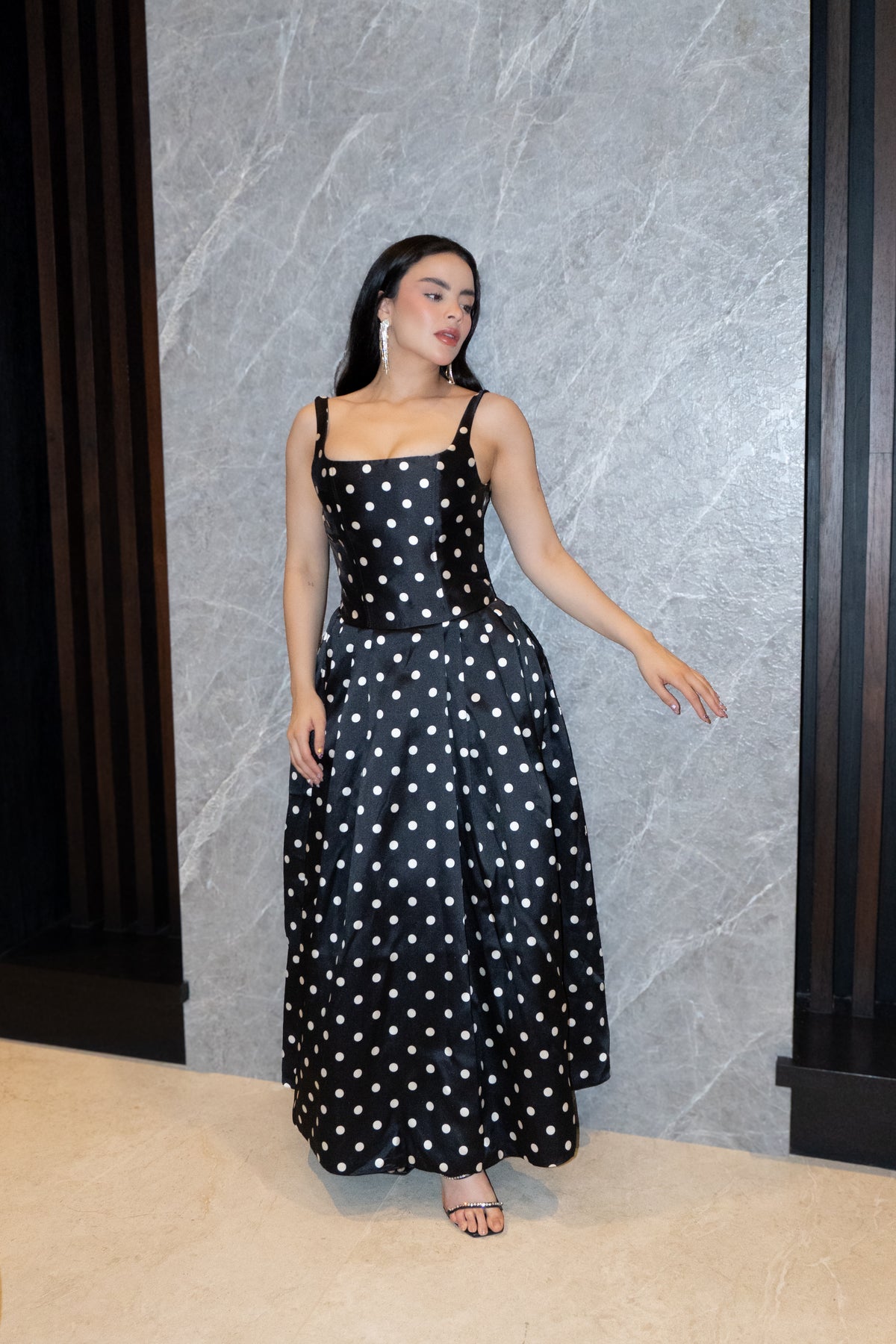 VESTIDO IVANA MAXI POLKA DOT