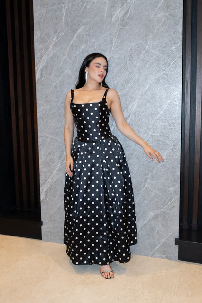 VESTIDO IVANA MAXI POLKA DOT