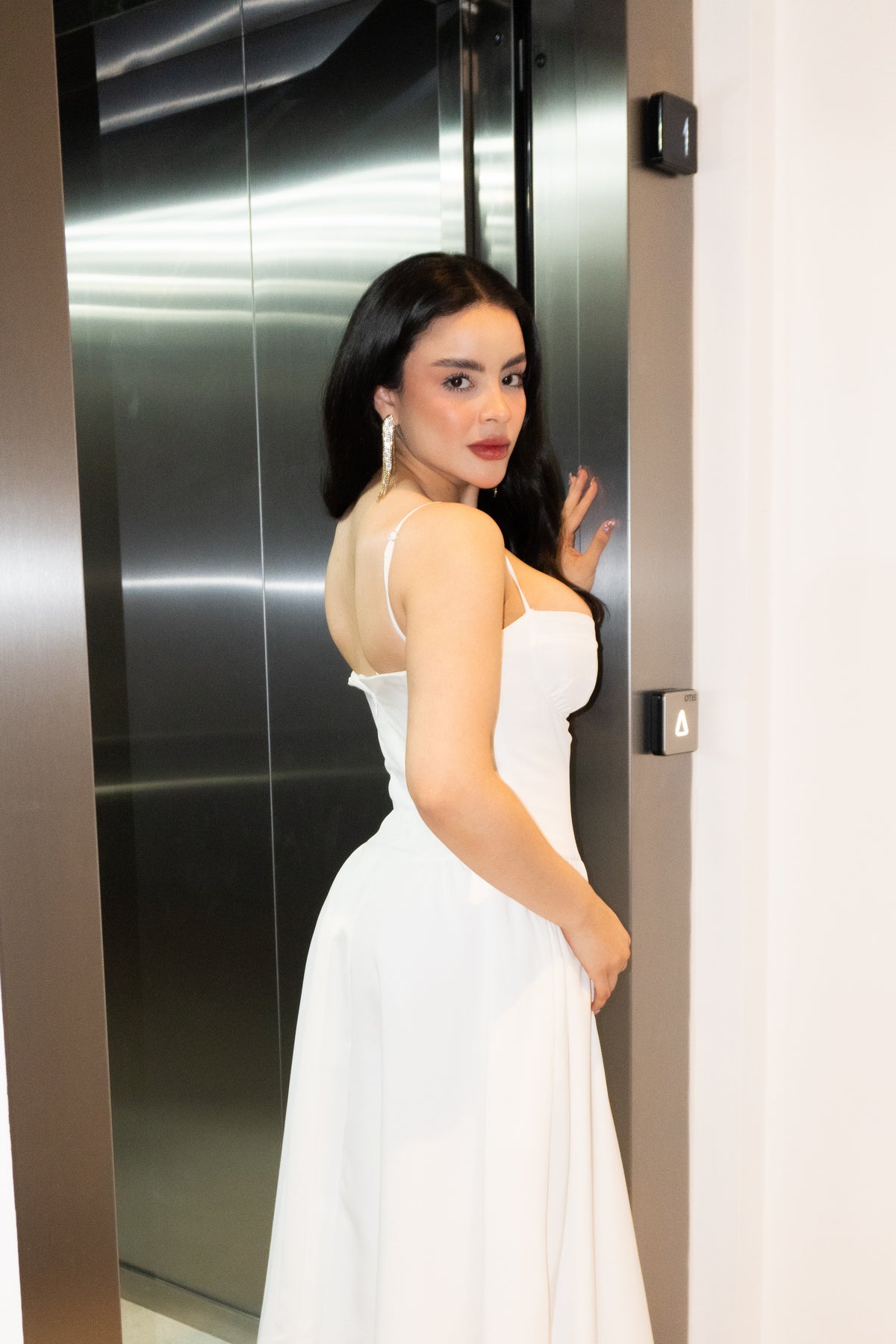 SCARLETT DRESS MIDI IVORY WHITE