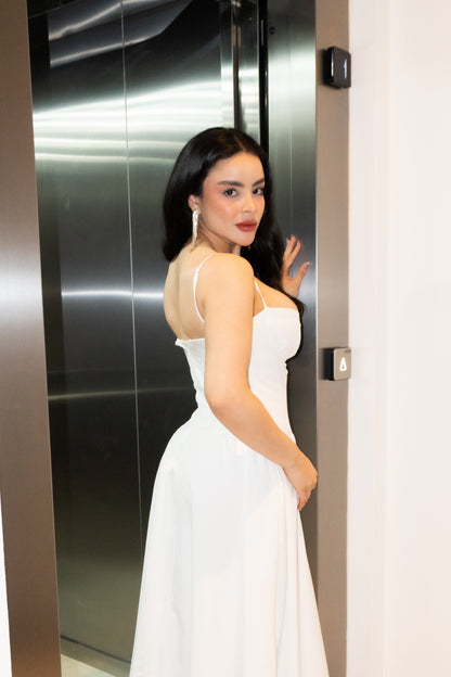 SCARLETT DRESS MIDI IVORY WHITE