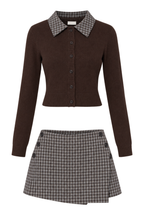 CONJUNTO LAUREL  CARDIGAN+ SHORT FALDA
