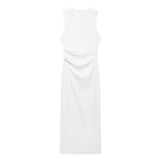 VESTIDO BLANCO DESMANGADO