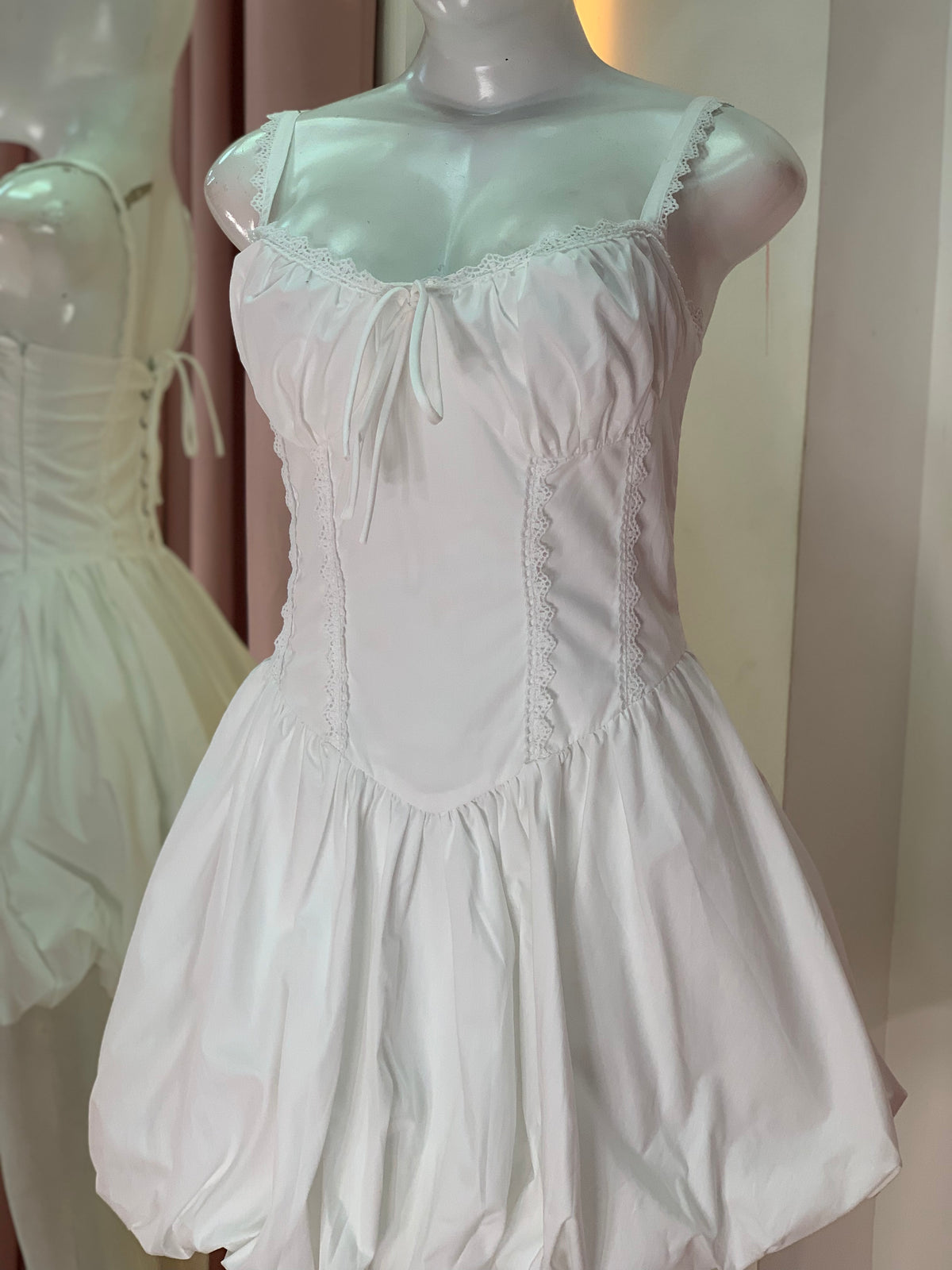 VESTIDO MINI CELESTE CORSET WHITE