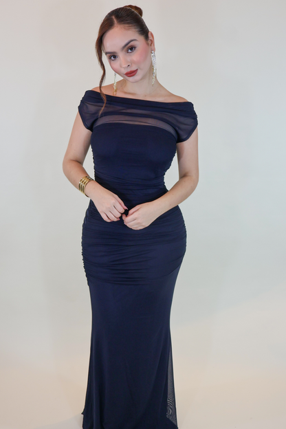 VESTIDO MAXI MARLENE AZUL MARINO