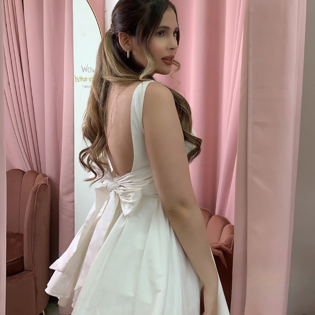 VESTIDO MINI LILY´S BLANCO MOÑO