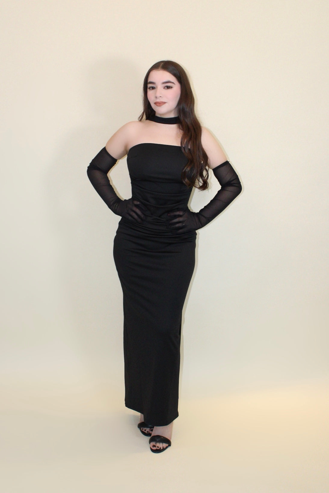 VESTIDO PERLA NEGRO