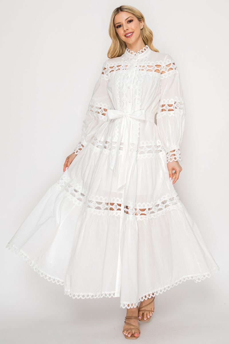 THE MONROE DAY COTTON DRESS BLANCO