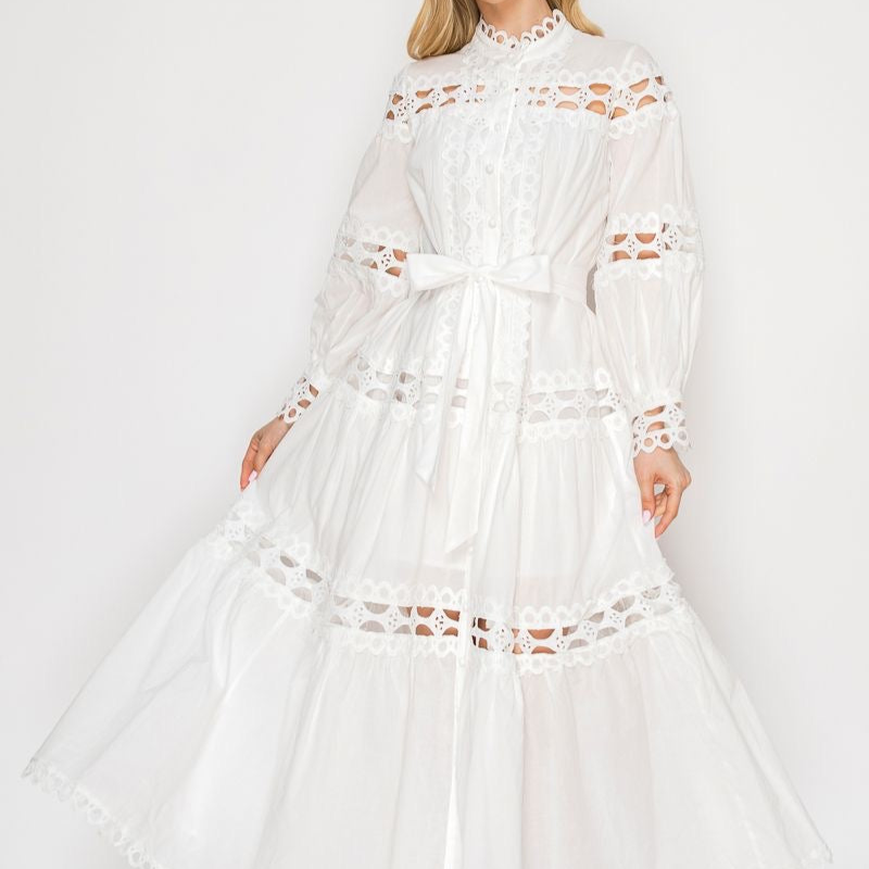 THE MONROE DAY COTTON DRESS BLANCO