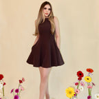 VESTIDO MINI KARLA CAFE